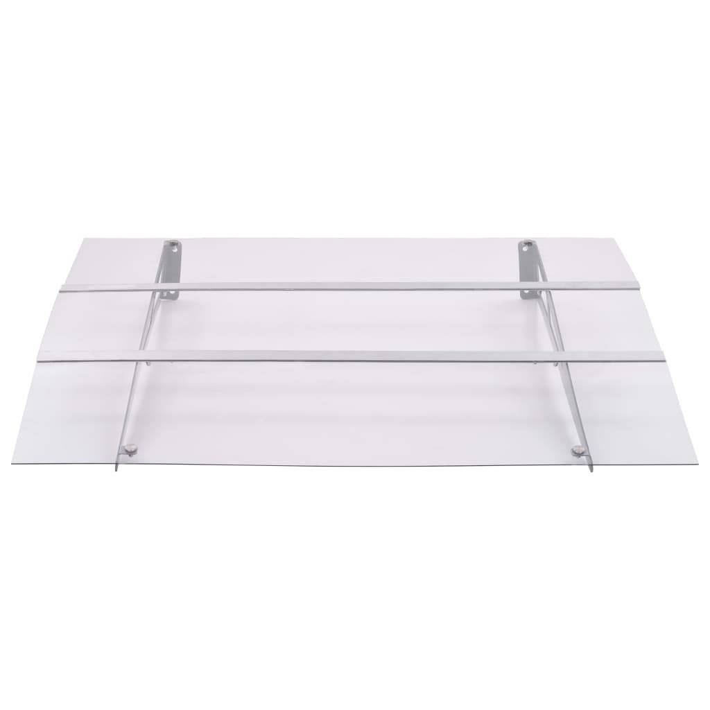 vidaXL Türvordach Silbern und Transparent 120x90 cm Polycarbonat