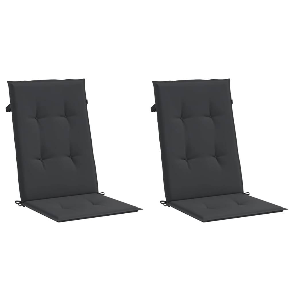 vidaXL Gartenstuhlauflagen für Hochlehner 2 Stk. Schwarz 120x50x3 cm