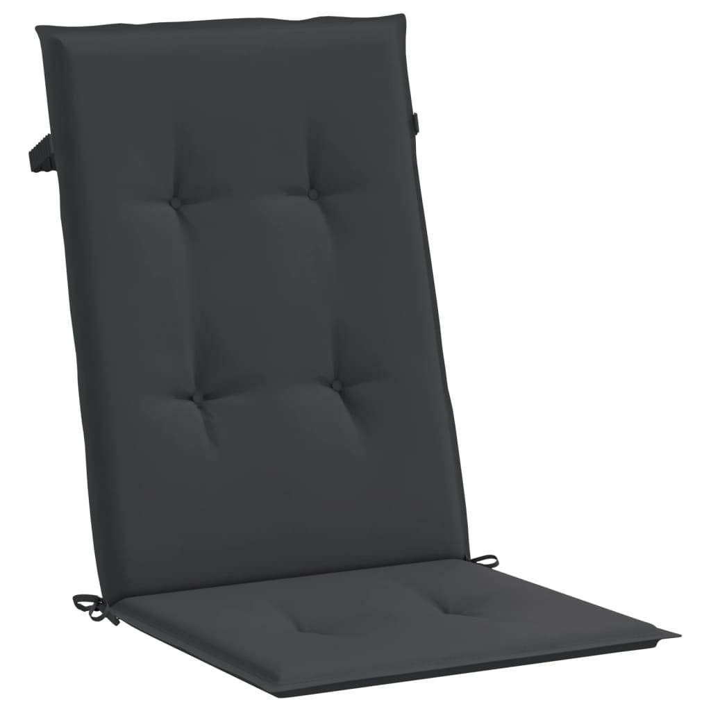 vidaXL Gartenstuhlauflagen für Hochlehner 2 Stk. Schwarz 120x50x3 cm