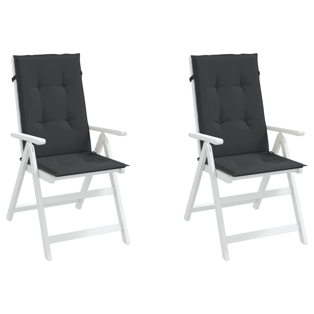 vidaXL Gartenstuhlauflagen für Hochlehner 2 Stk. Schwarz 120x50x3 cm