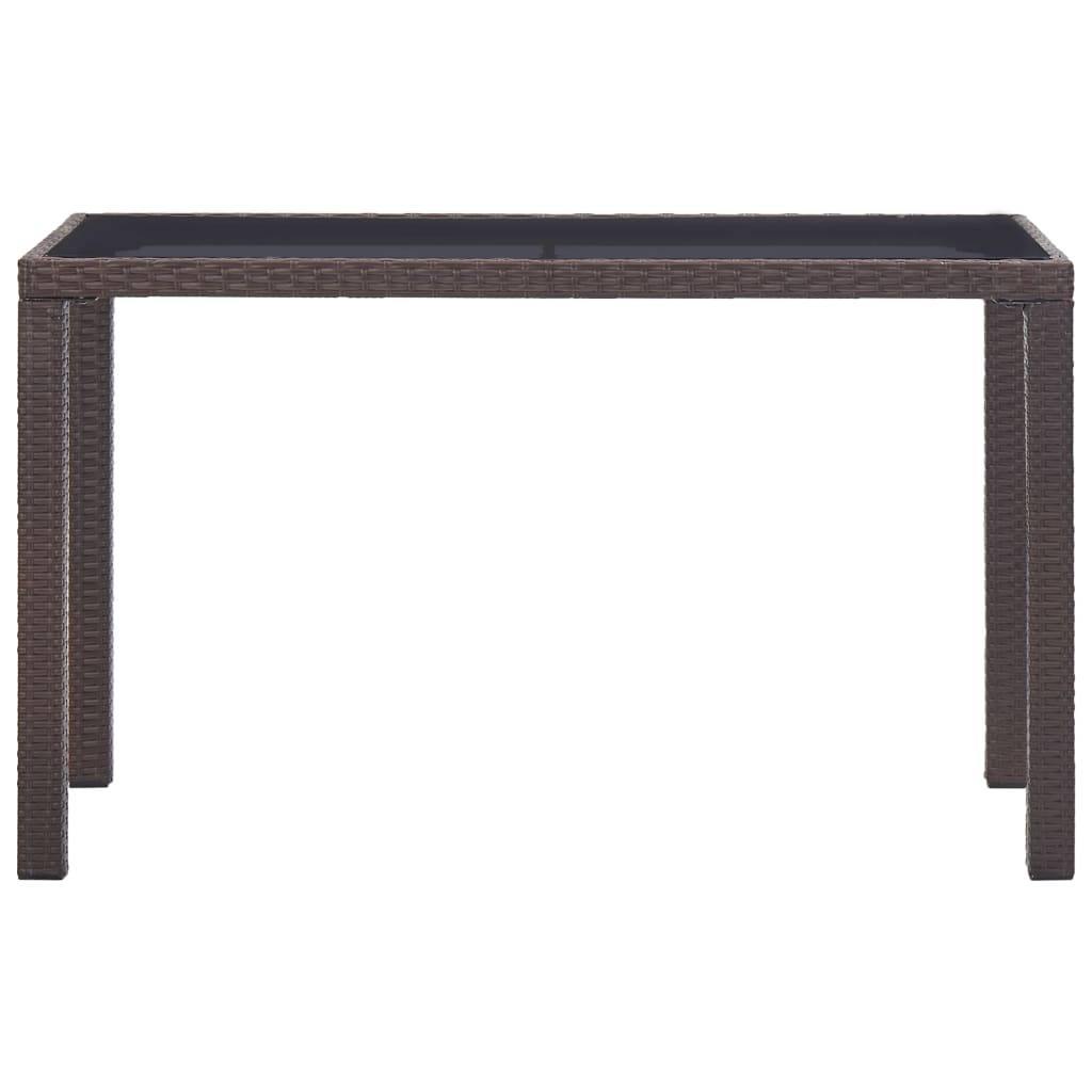 vidaXL Gartentisch Braun 123x60x74 cm Poly Rattan