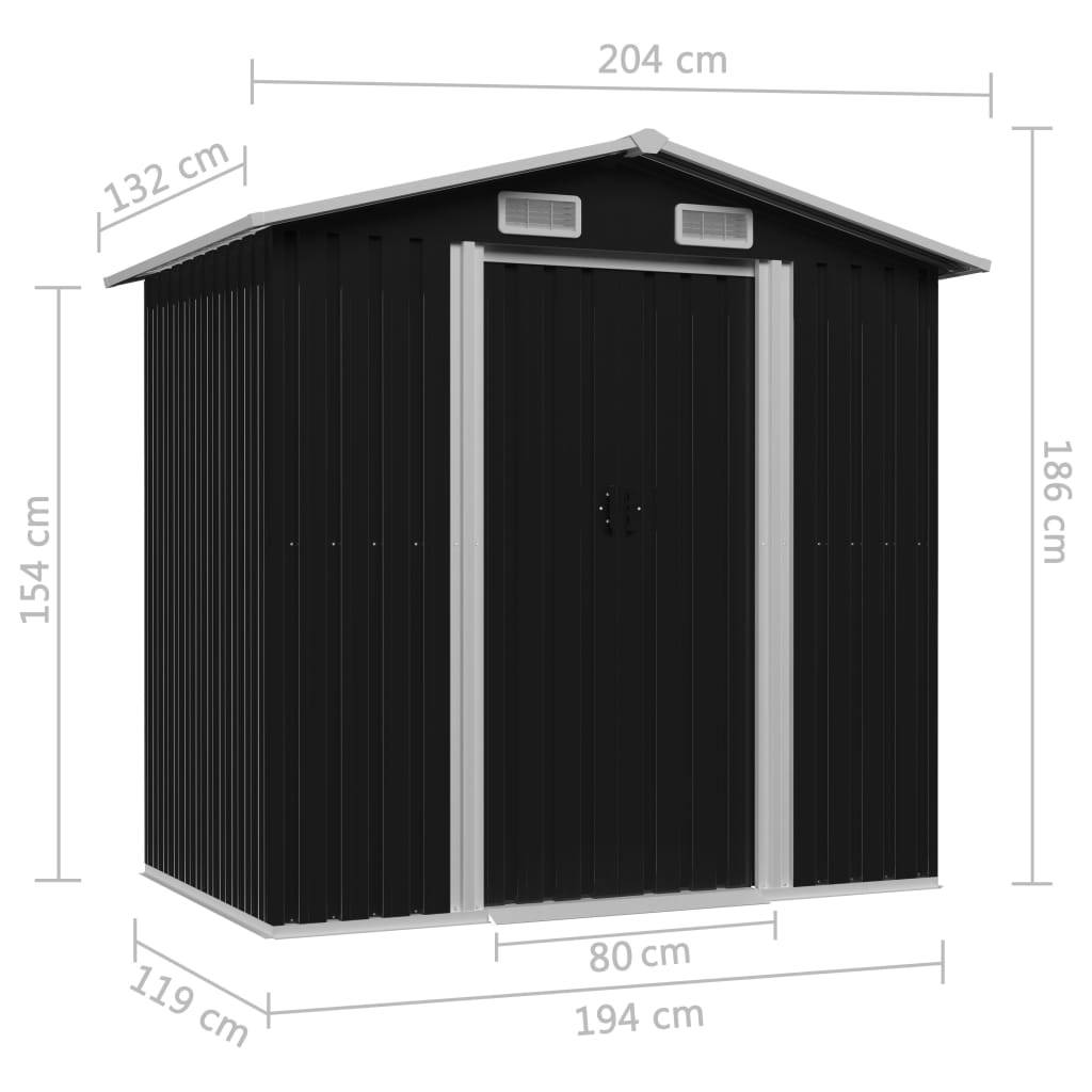 vidaXL Gartenschuppen Anthrazit Stahl 204 x 132 x 186 cm