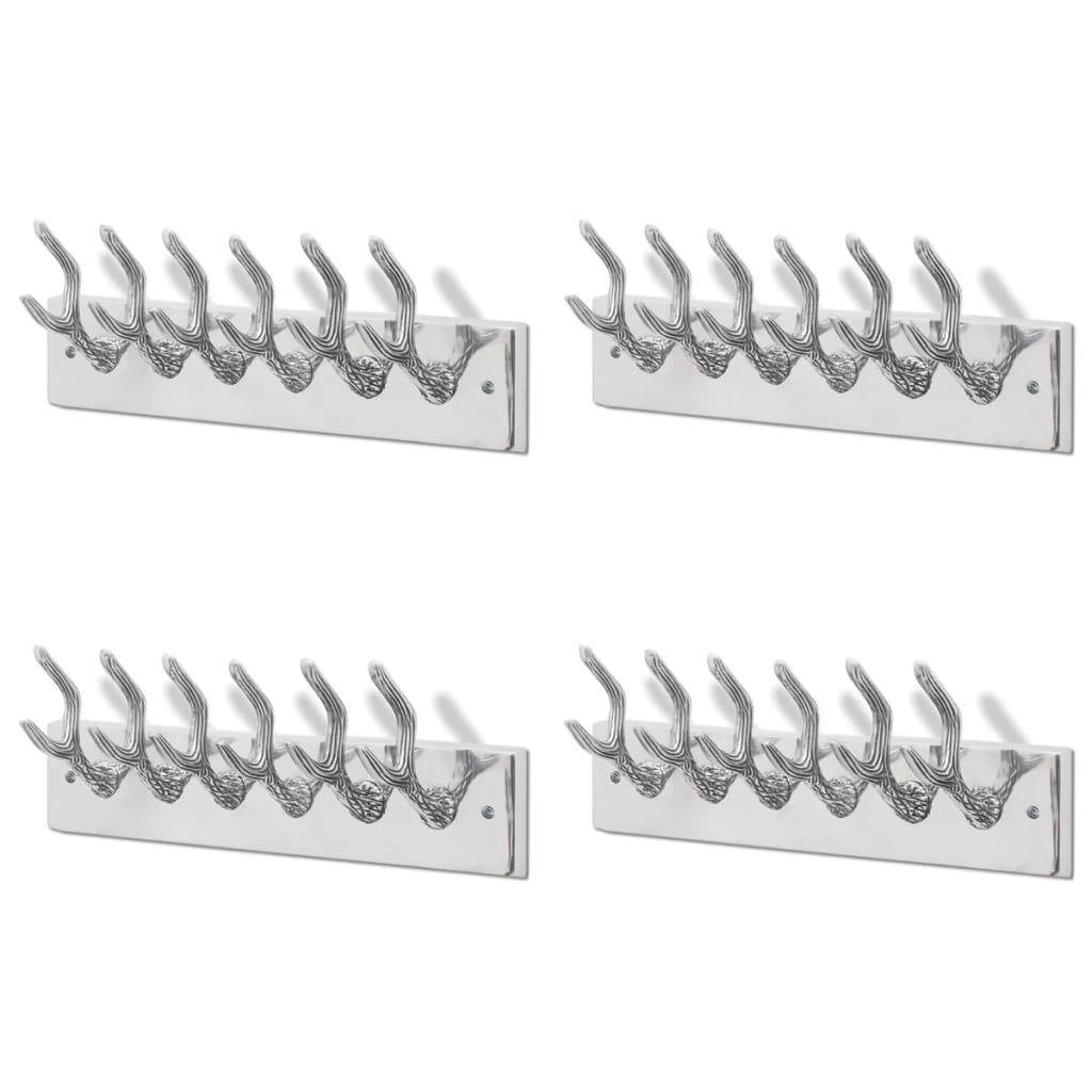 vidaXL Garderobenleisten 4 Stk. Silbern Aluminium