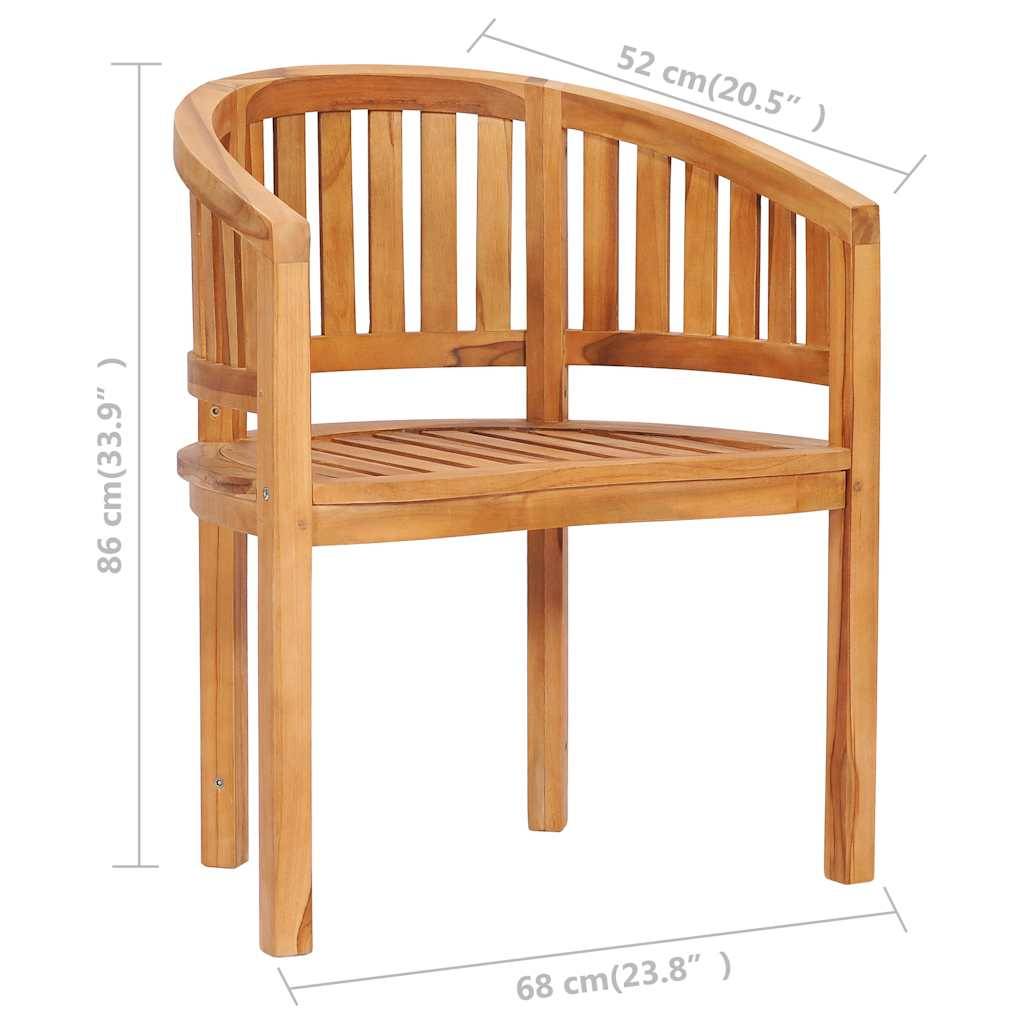 vidaXL Bananenstühle 2 Stk. Massivholz Teak