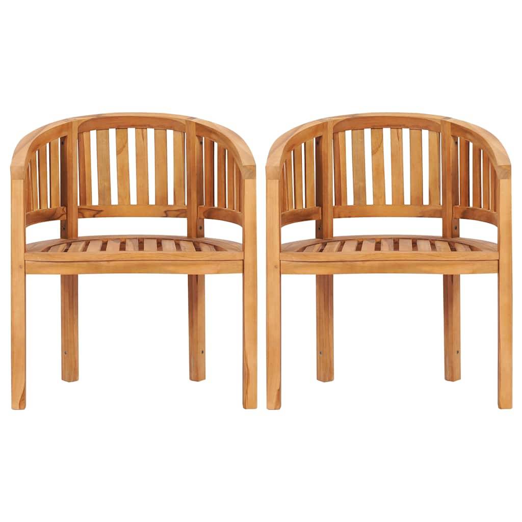 vidaXL Bananenstühle 2 Stk. Massivholz Teak