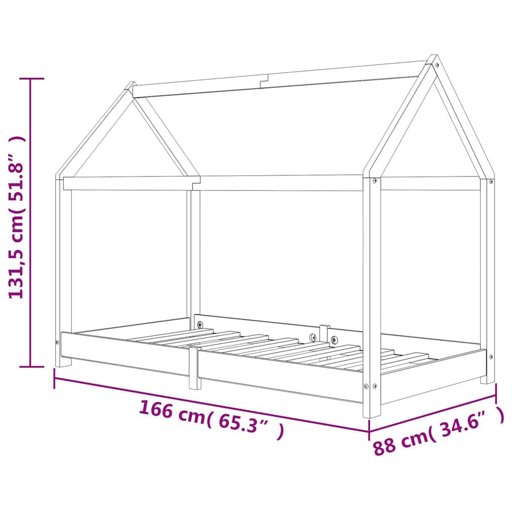 vidaXL Kinder-Bettgestell Massivholz Kiefer 80 x 160 cm