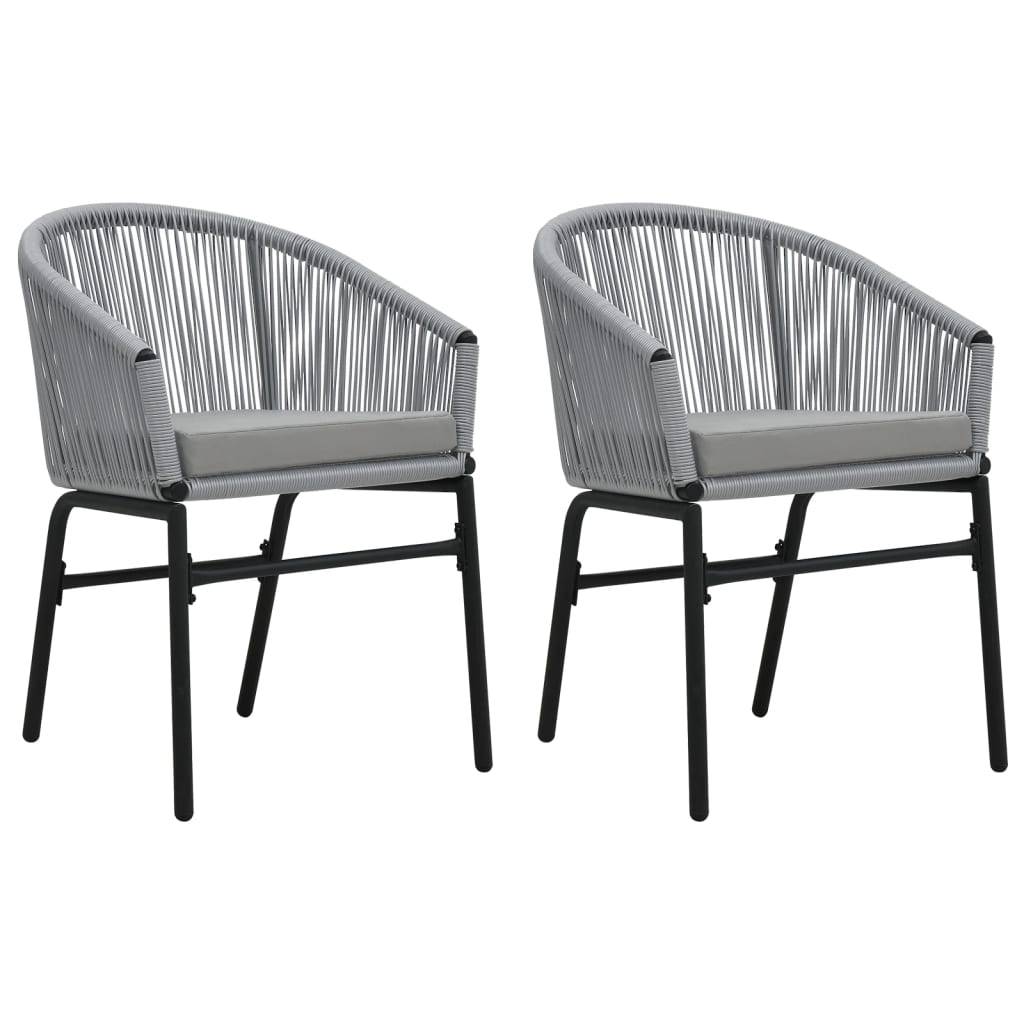 vidaXL Gartenstühle 2 Stk. Anthrazit PE-Rattan