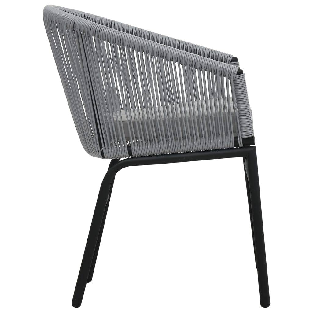 vidaXL Gartenstühle 2 Stk. Anthrazit PE-Rattan