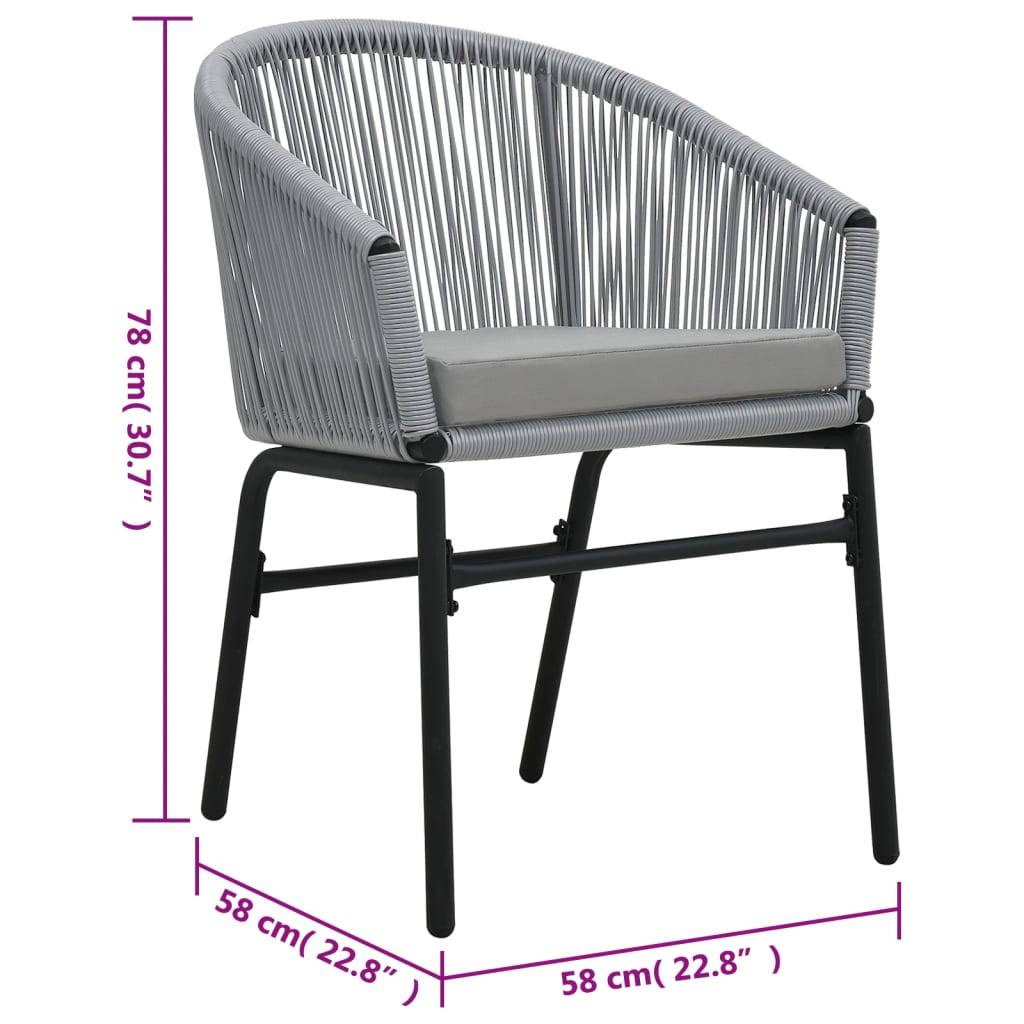 vidaXL Gartenstühle 2 Stk. Anthrazit PE-Rattan