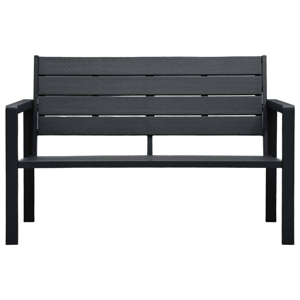vidaXL Gartenbank 120 cm HDPE Schwarz Holz-Optik