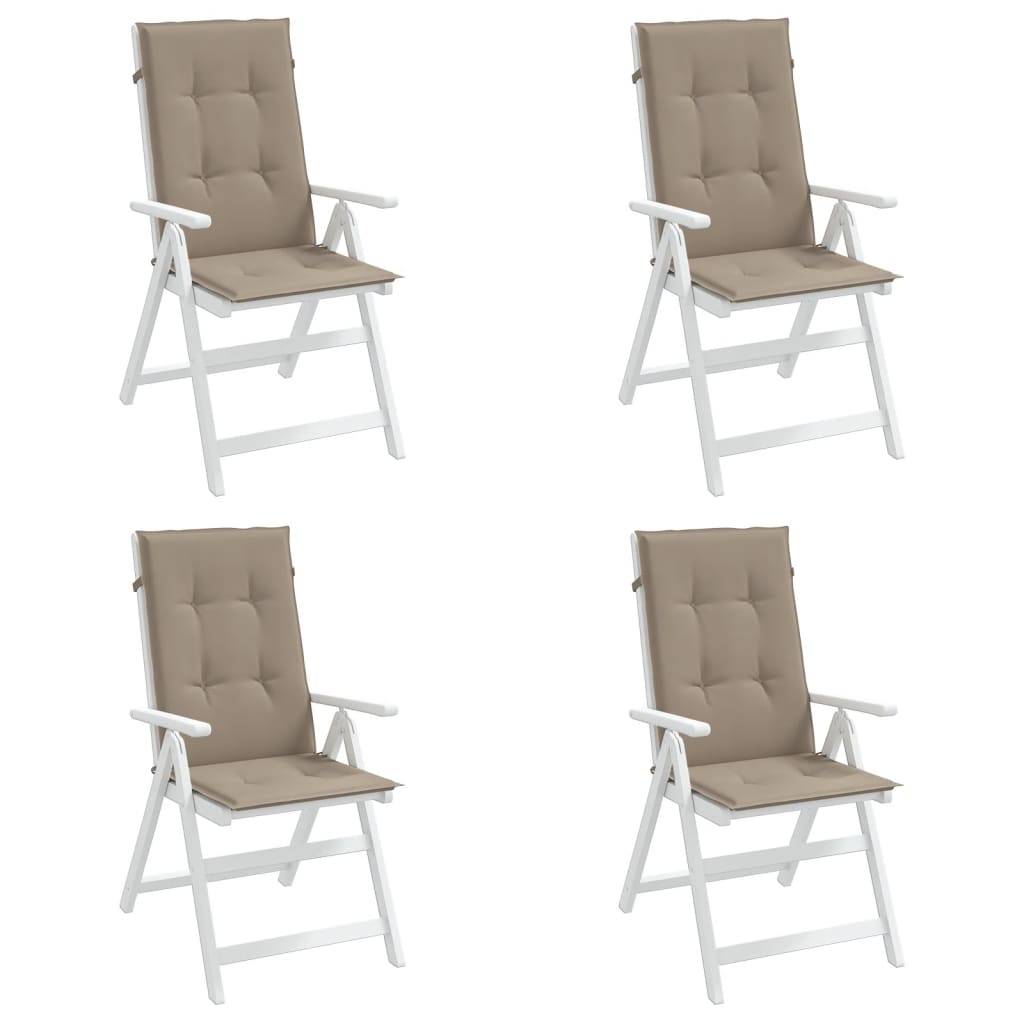 vidaXL Gartenstuhlauflagen für Hochlehner 4Stk. Taupe 120x50x3cm Stoff