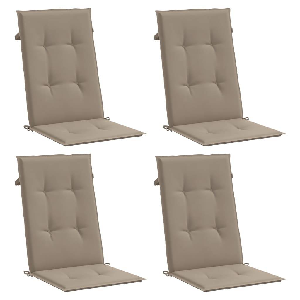 vidaXL Gartenstuhlauflagen für Hochlehner 4Stk. Taupe 120x50x3cm Stoff