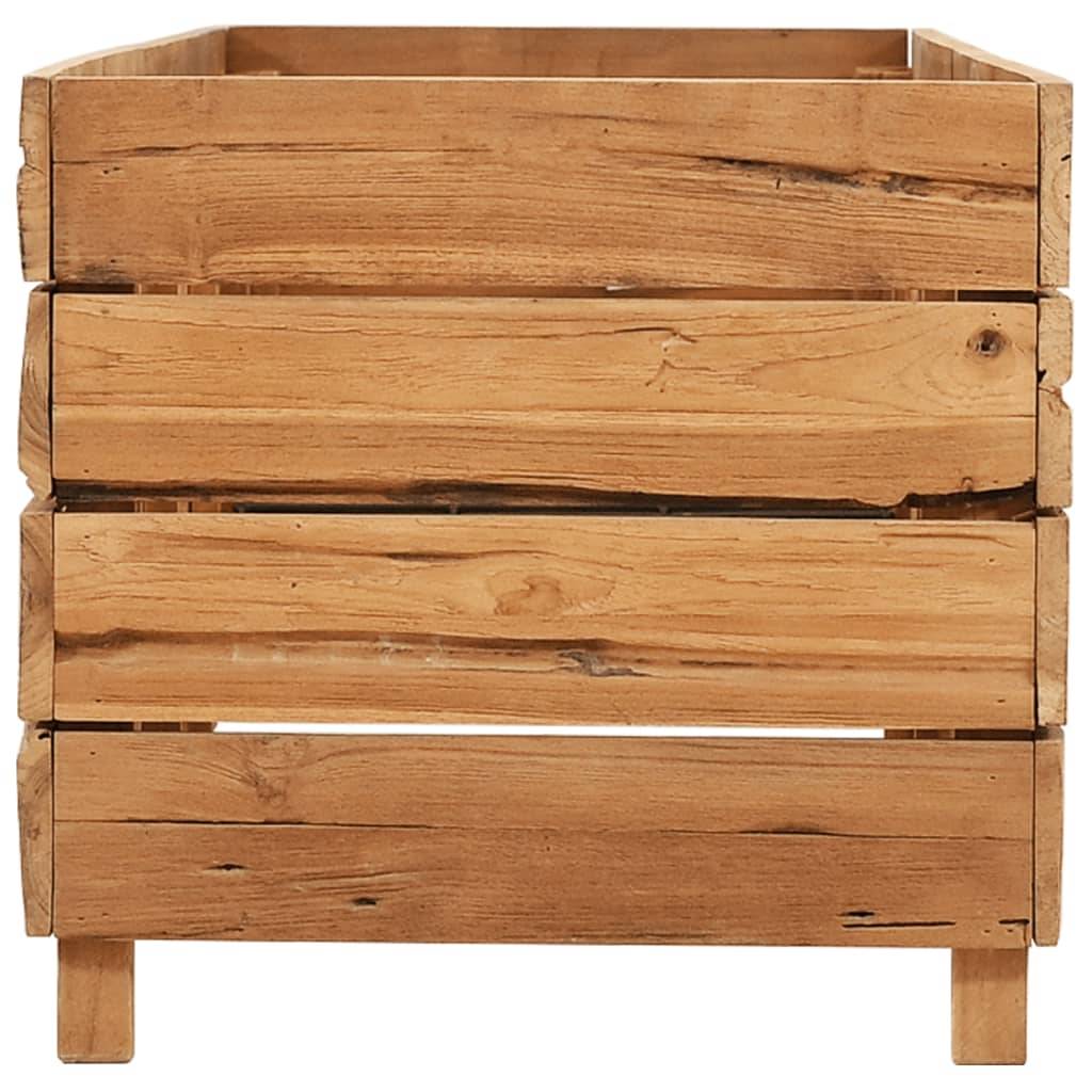 vidaXL Hochbeet 150x40x38 cm Teak Altholz und Stahl