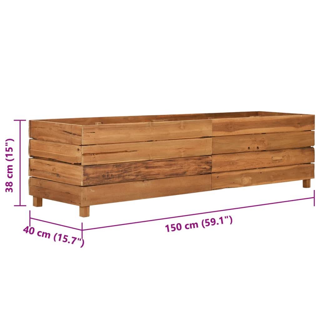 vidaXL Hochbeet 150x40x38 cm Teak Altholz und Stahl