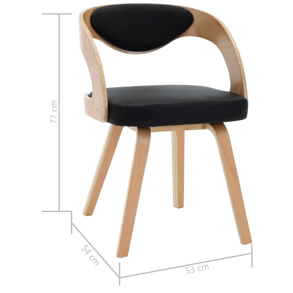 vidaXL Esszimmerstühle 4 Stk. Schwarz Bugholz und Kunstleder