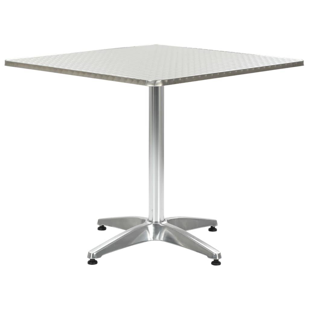vidaXL Gartentisch Silbern 80x80x70 cm Aluminium