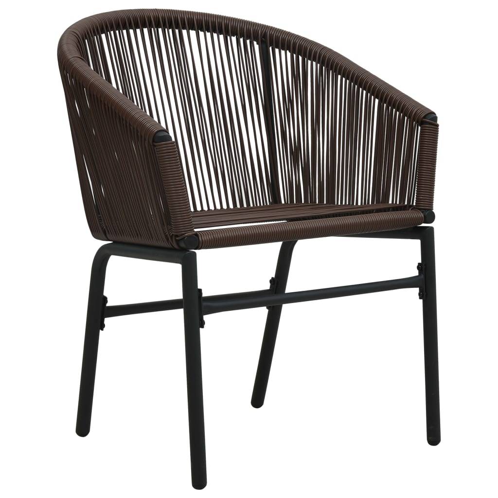 vidaXL 3-tlg. Bistro-Set mit Kissen PE-Rattan Braun