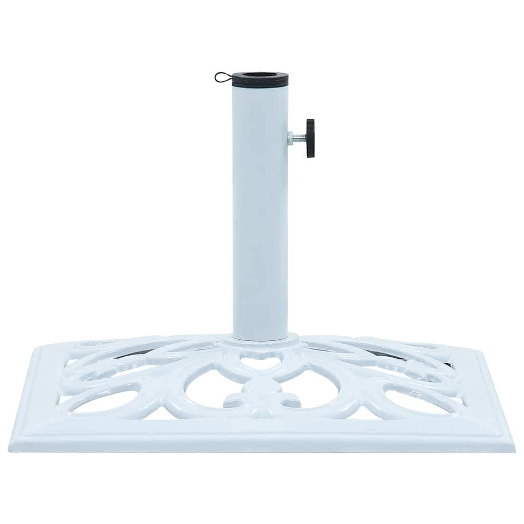 vidaXL Sonnenschirmständer Weiß 12 kg 49 cm Gusseisen