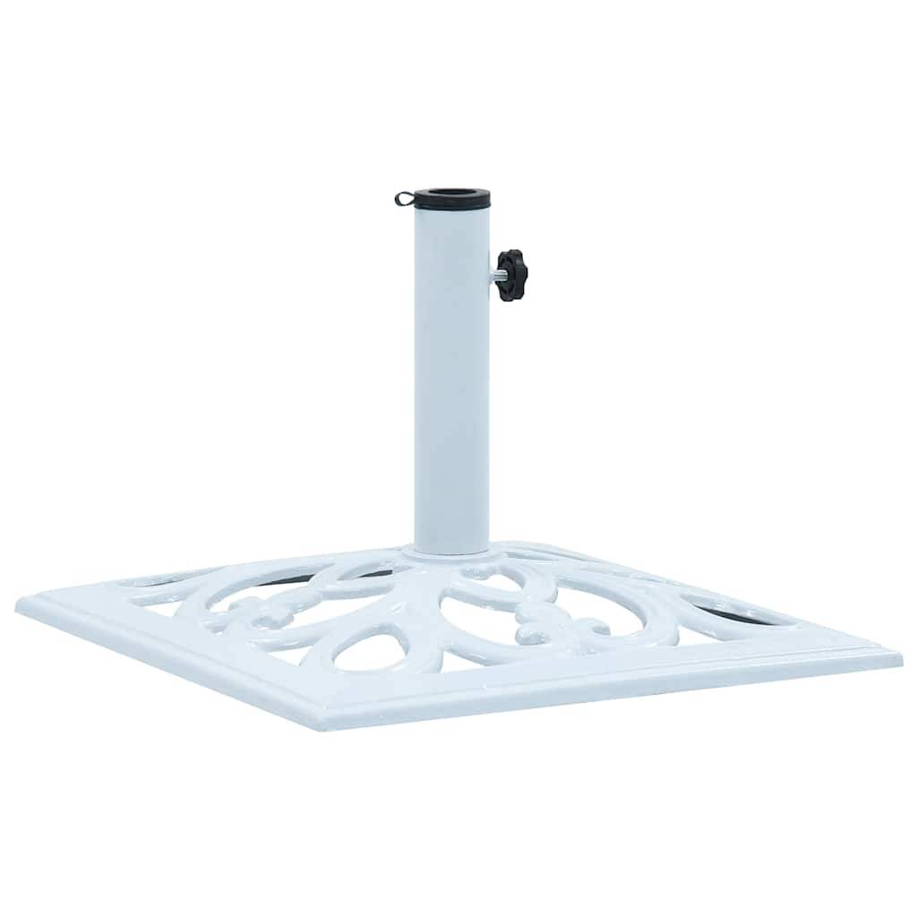 vidaXL Sonnenschirmständer Weiß 12 kg 49 cm Gusseisen