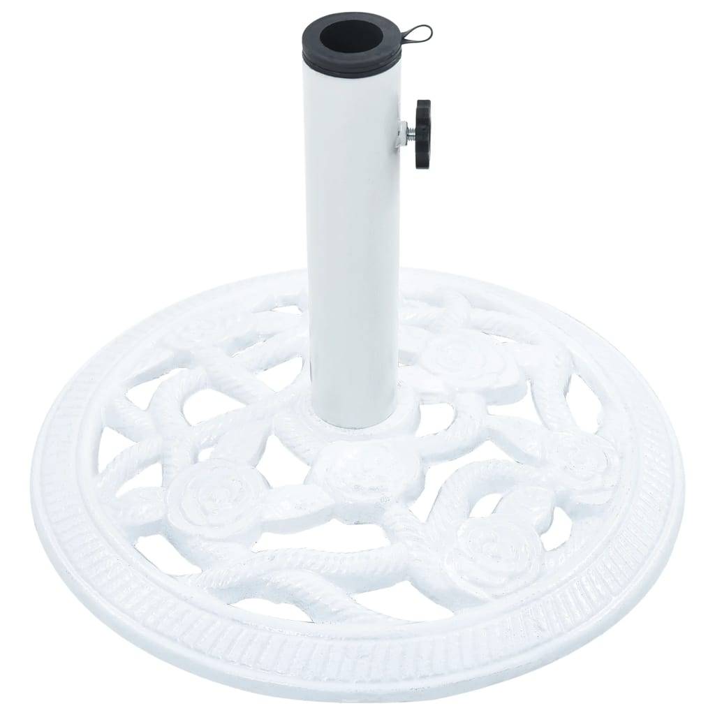 vidaXL Sonnenschirmständer Weiß 9 kg 40 cm Gusseisen
