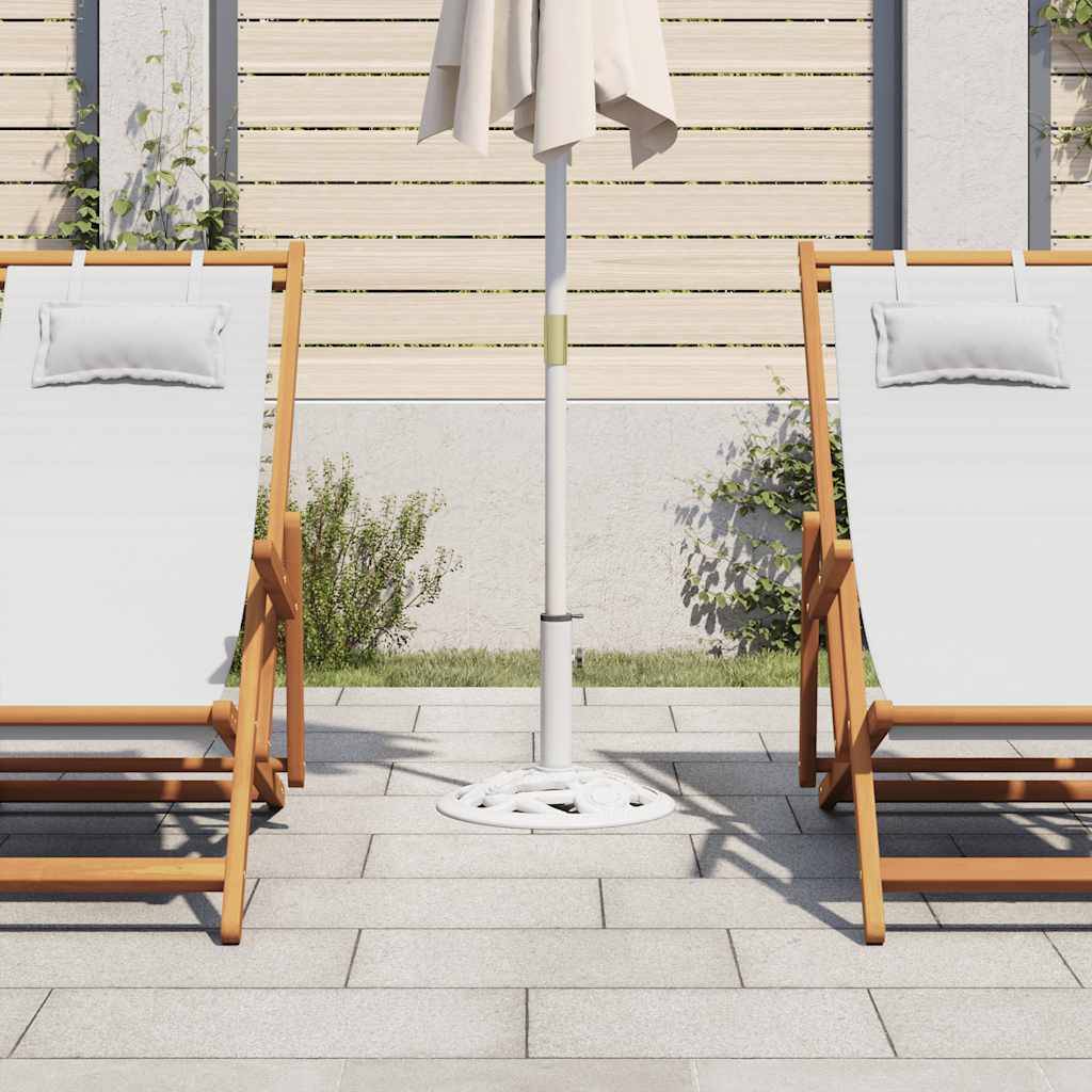 vidaXL Sonnenschirmständer Weiß 9 kg 40 cm Gusseisen