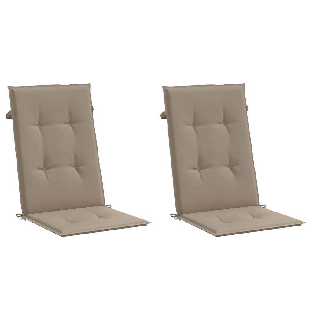 vidaXL Gartenstuhlauflagen für Hochlehner 2Stk. Taupe 120x50x3cm Stoff
