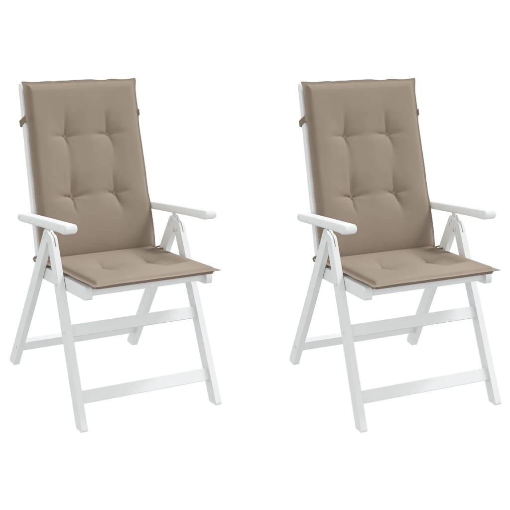 vidaXL Gartenstuhlauflagen für Hochlehner 2Stk. Taupe 120x50x3cm Stoff