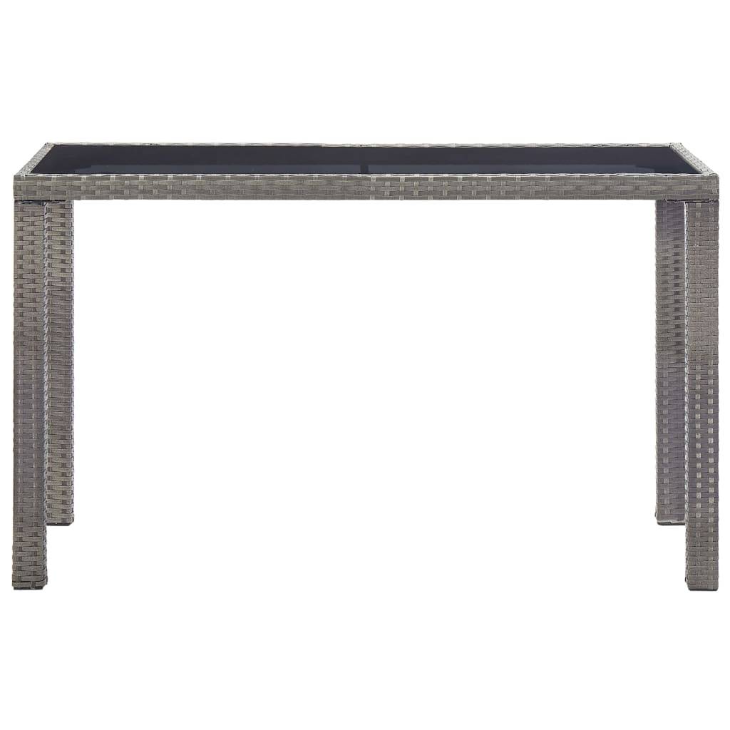 vidaXL Gartentisch Anthrazit 123x60x74 cm Poly Rattan