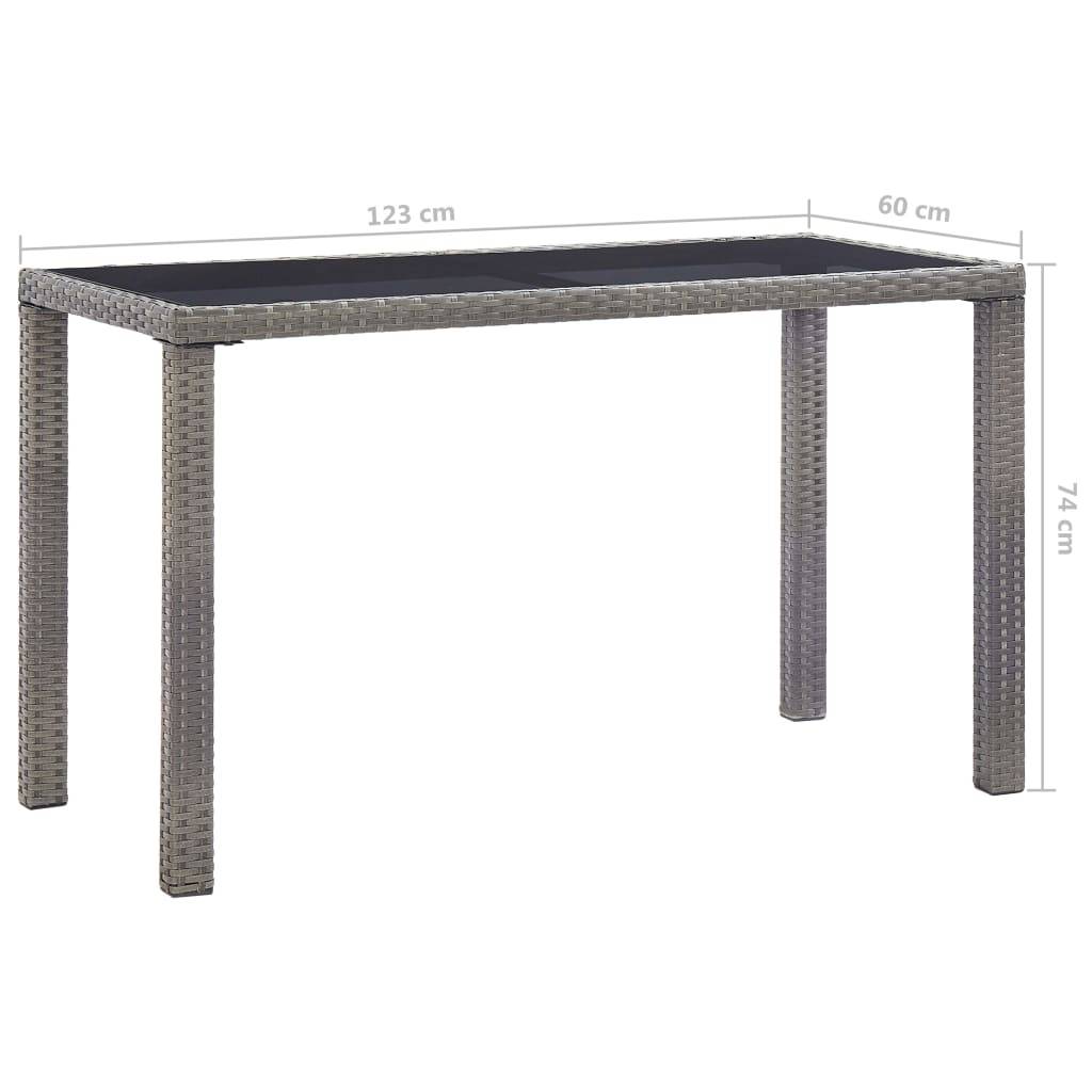 vidaXL Gartentisch Anthrazit 123x60x74 cm Poly Rattan