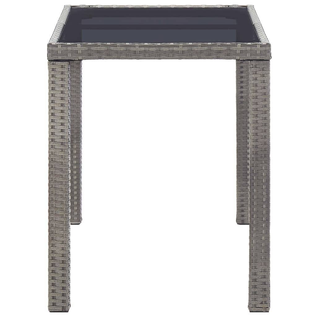 vidaXL Gartentisch Anthrazit 123x60x74 cm Poly Rattan