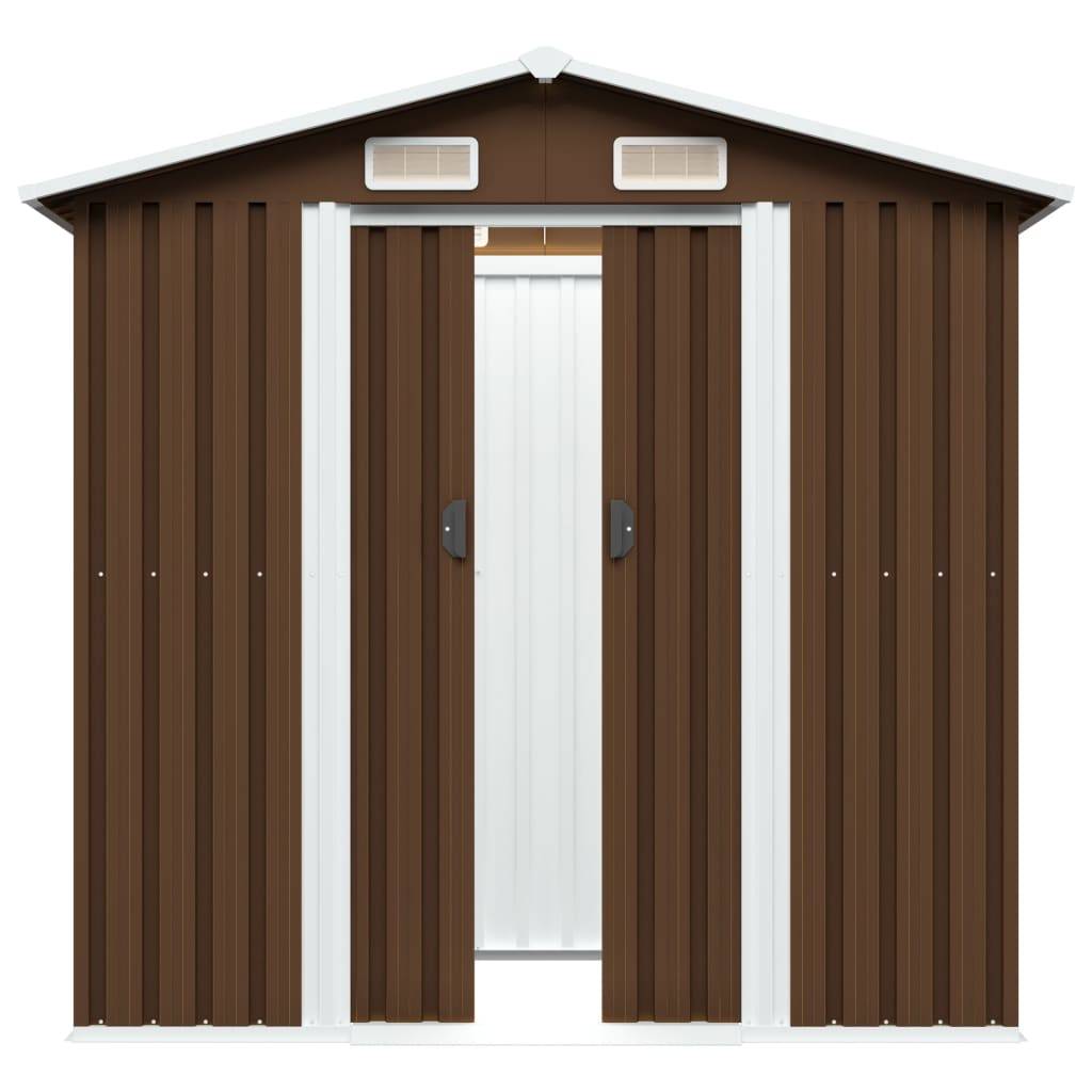 vidaXL Geräteschuppen Braun 204x132x186 cm Stahl