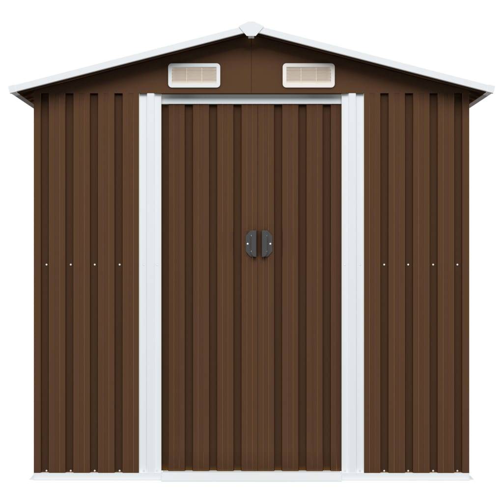 vidaXL Geräteschuppen Braun 204x132x186 cm Stahl