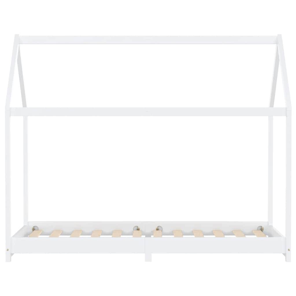 vidaXL Kinder-Bettgestell Weiß Massivholz Kiefer 90 x 200 cm