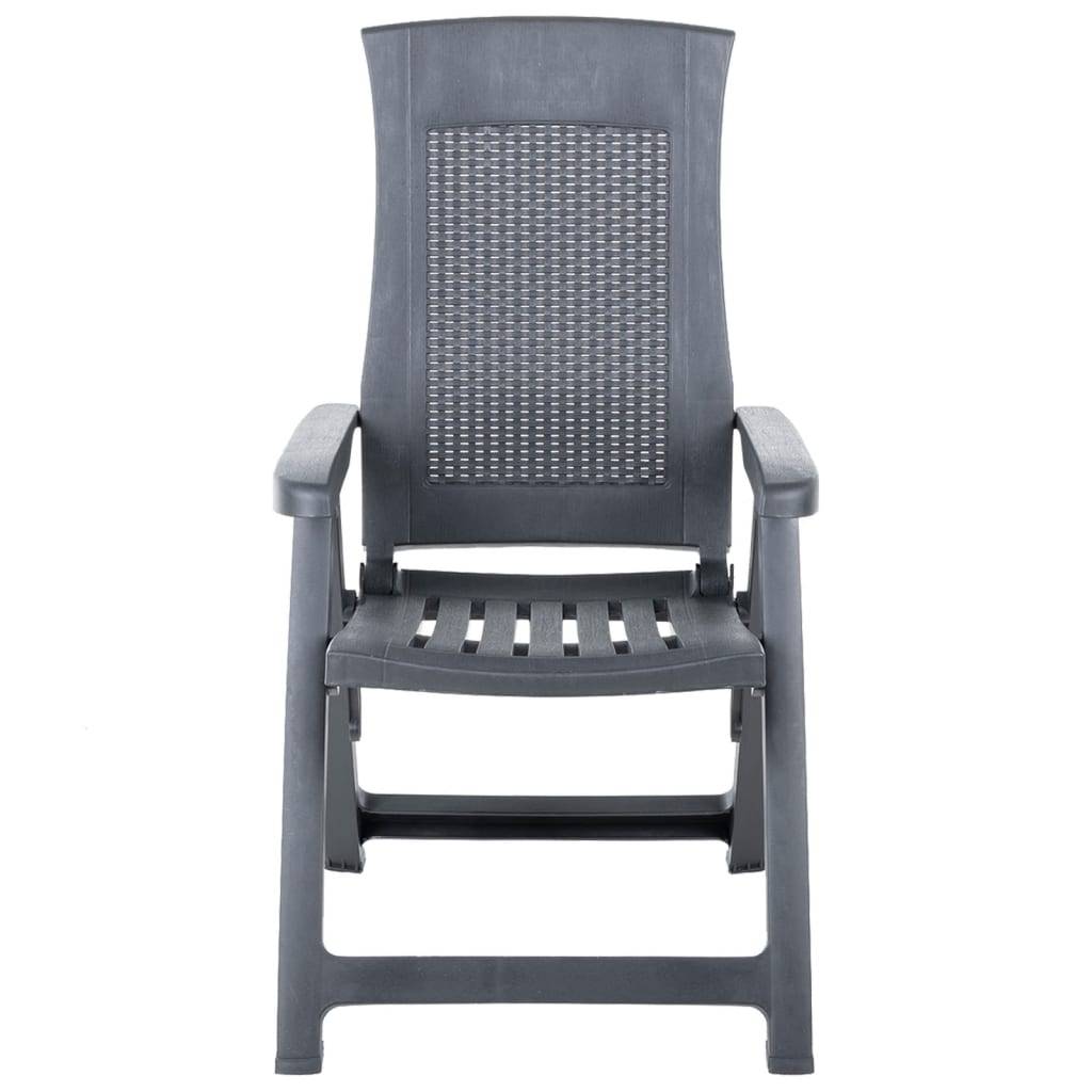 vidaXL Verstellbare Gartenstühle 2 Stk. Kunststoff Anthrazit