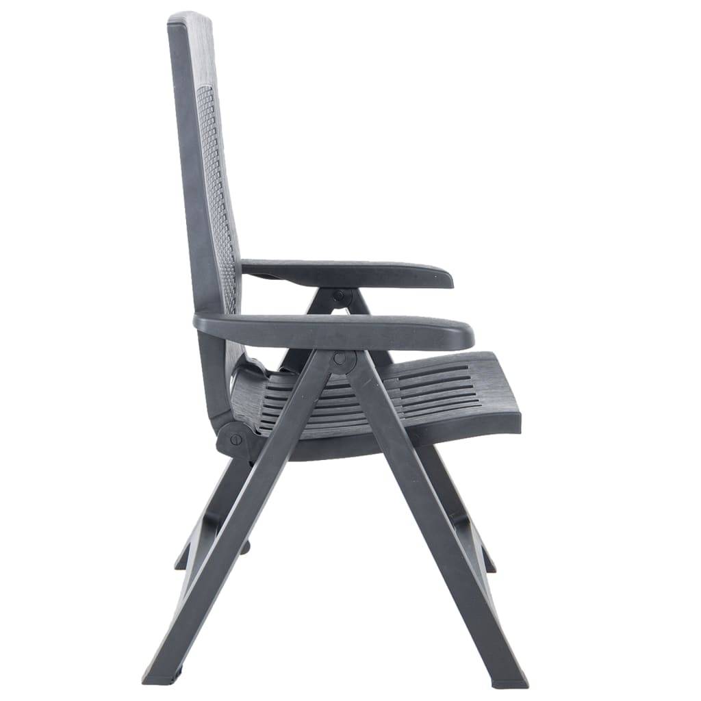 vidaXL Verstellbare Gartenstühle 2 Stk. Kunststoff Anthrazit
