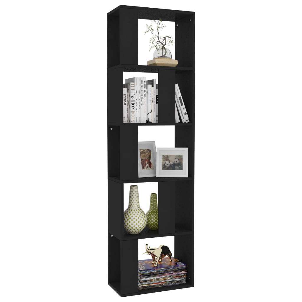 vidaXL Bücherregal/Raumteiler Schwarz 45x24x159 cm Holzwerkstoff