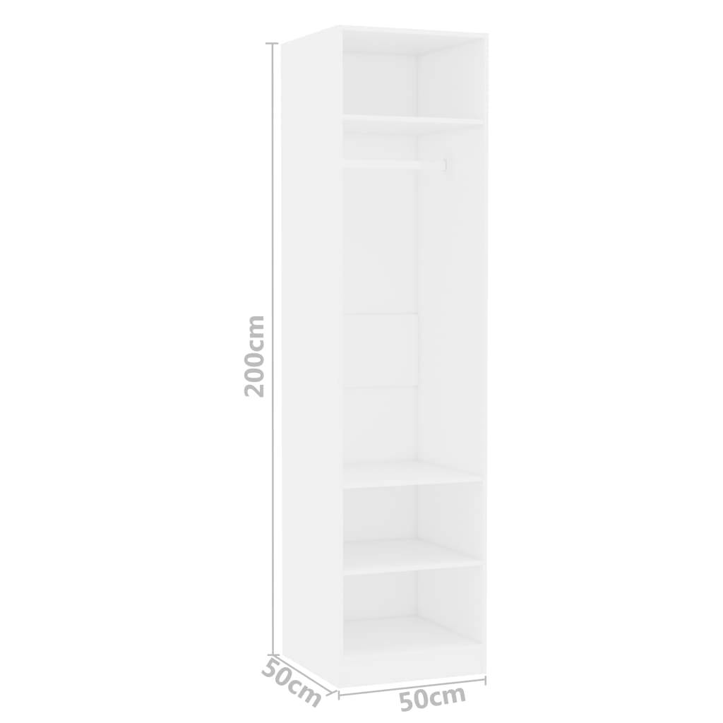 vidaXL Kleiderschrank Weiß 50x50x200 cm Holzwerkstoff