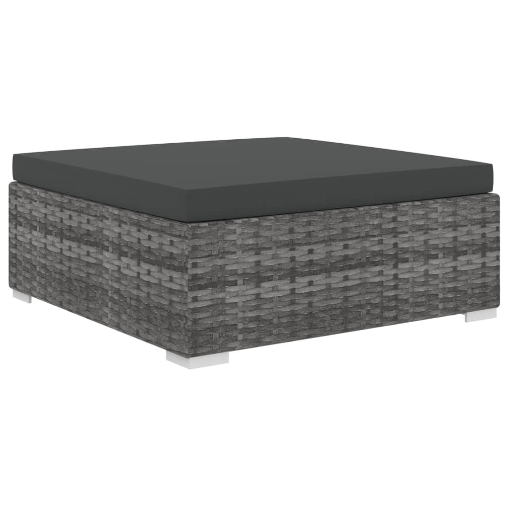 vidaXL 4-tlg. Garten-Lounge-Set mit Auflagen Poly Rattan Grau