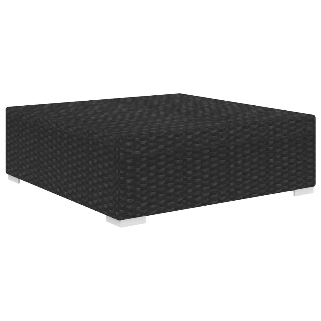 vidaXL Modular-Fußhocker 1 Stk. mit Kissen Poly-Rattan Schwarz