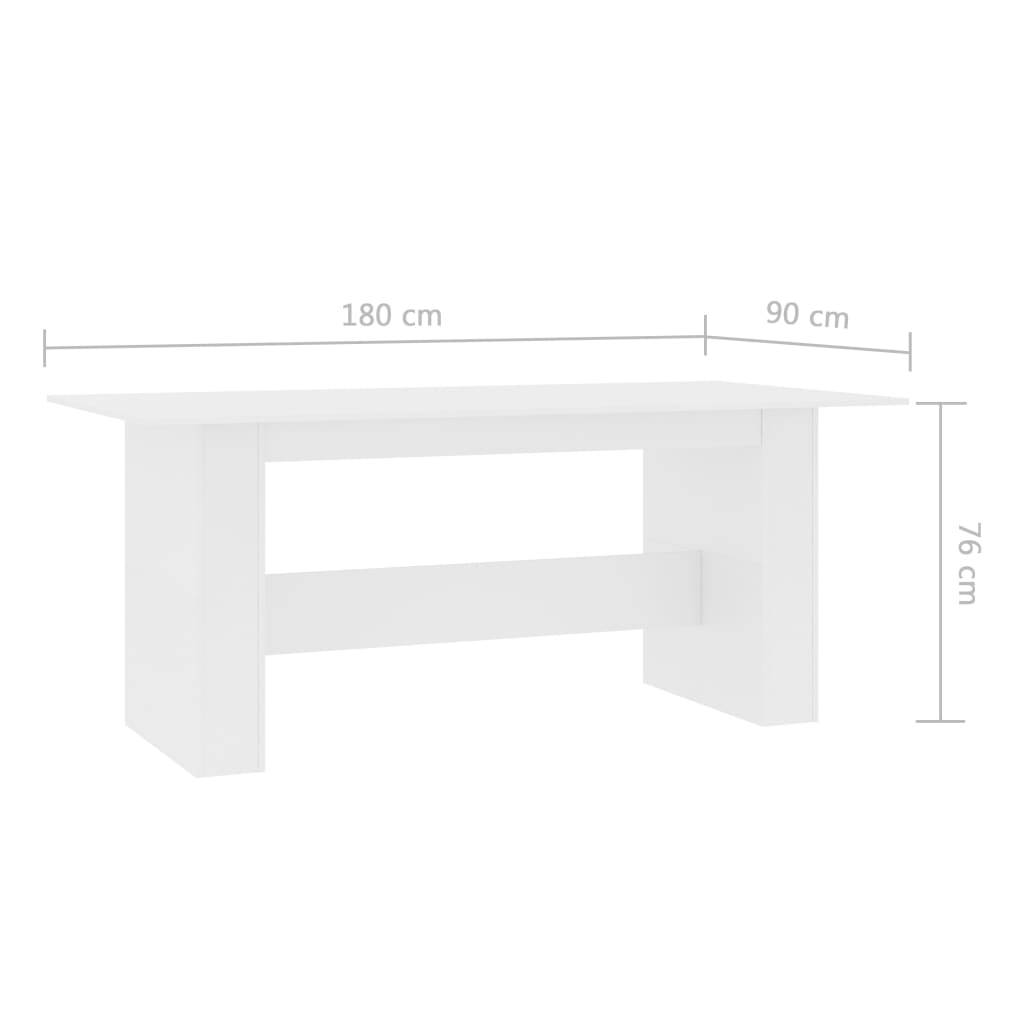 vidaXL Esstisch Weiß 180x90x76 cm Holzwerkstoff