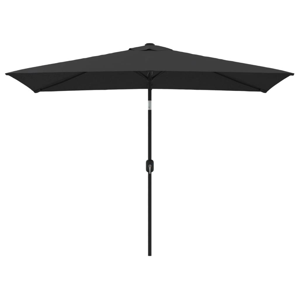 vidaXL Sonnenschirm mit Metall-Mast 300x200 cm Schwarz