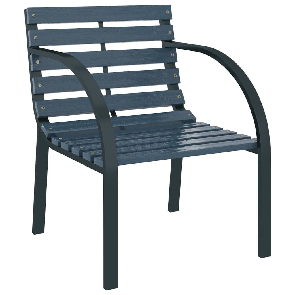 vidaXL Gartenstühle 2 Stk. Grau Holz