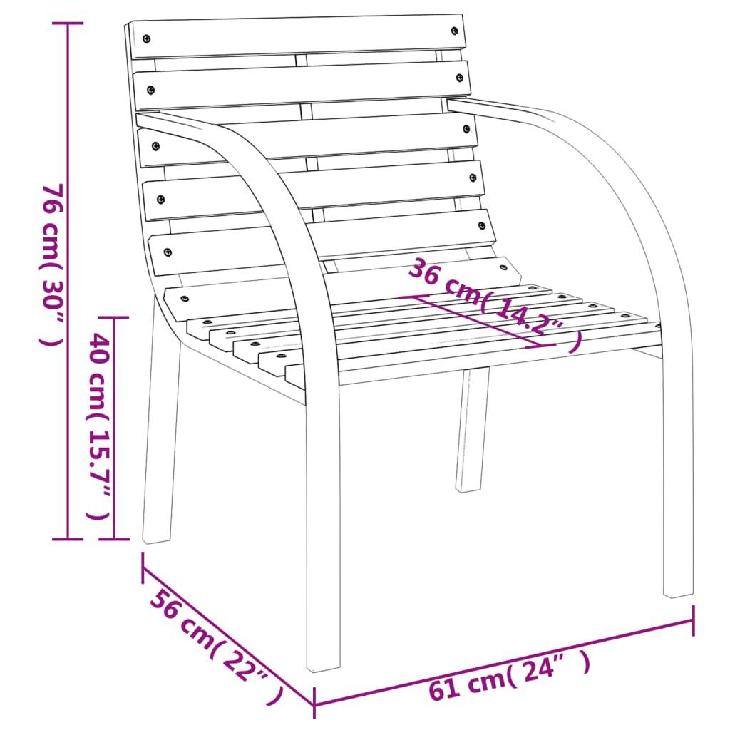 vidaXL Gartenstühle 2 Stk. Holz