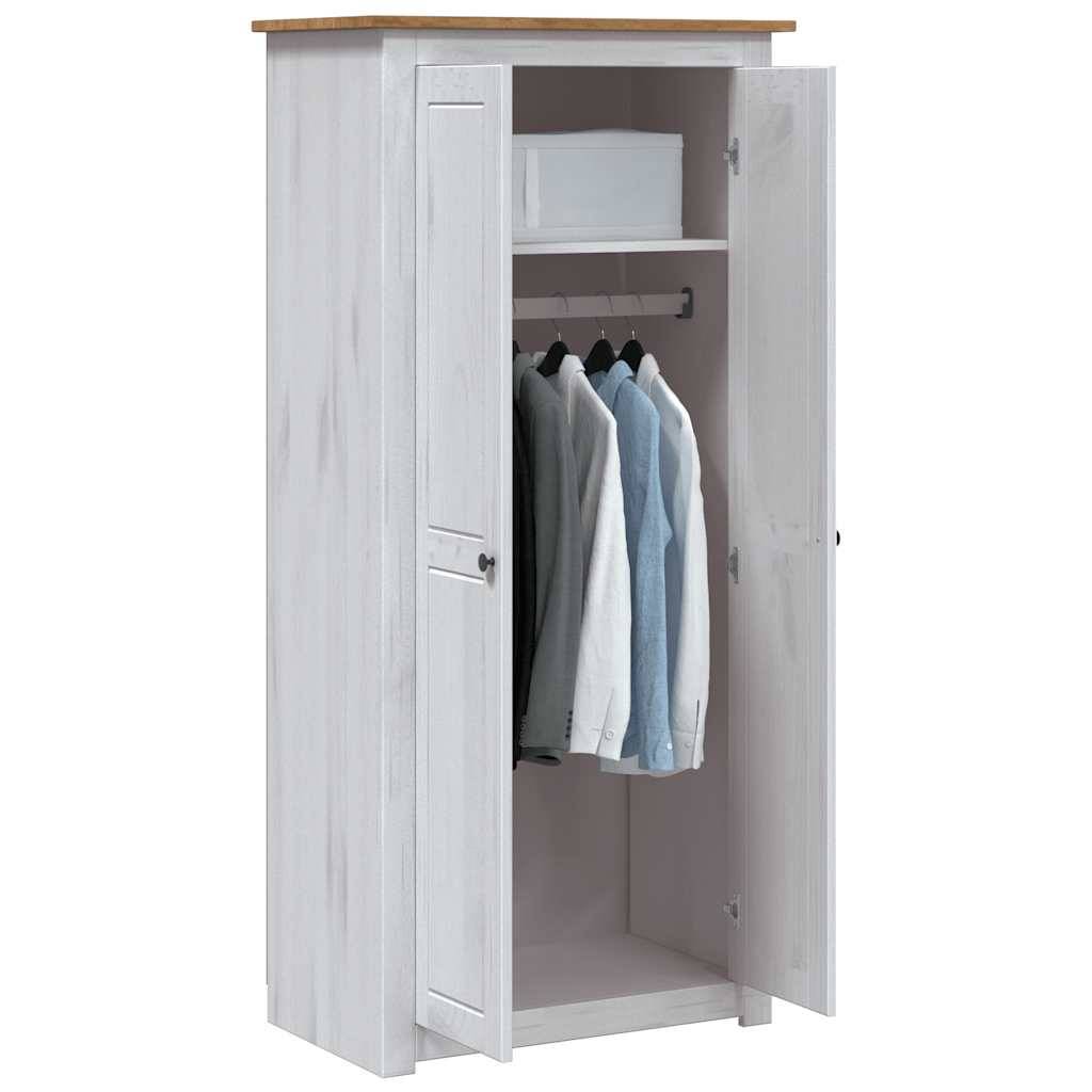 vidaXL Kleiderschrank Weiß 80×50×171,5 cm Kiefer Massiv Panama Serie