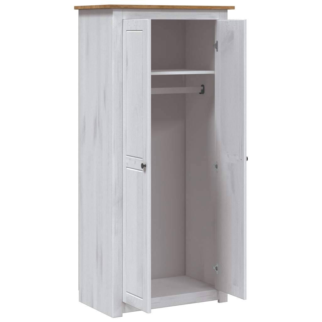 vidaXL Kleiderschrank Weiß 80×50×171,5 cm Kiefer Massiv Panama Serie