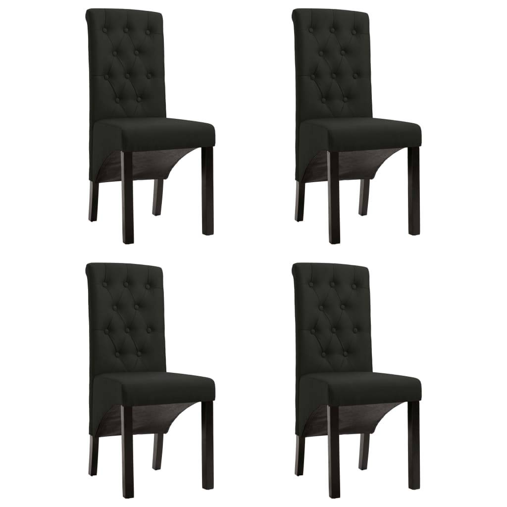 vidaXL Esszimmerstühle 4 Stk. Schwarz Stoff