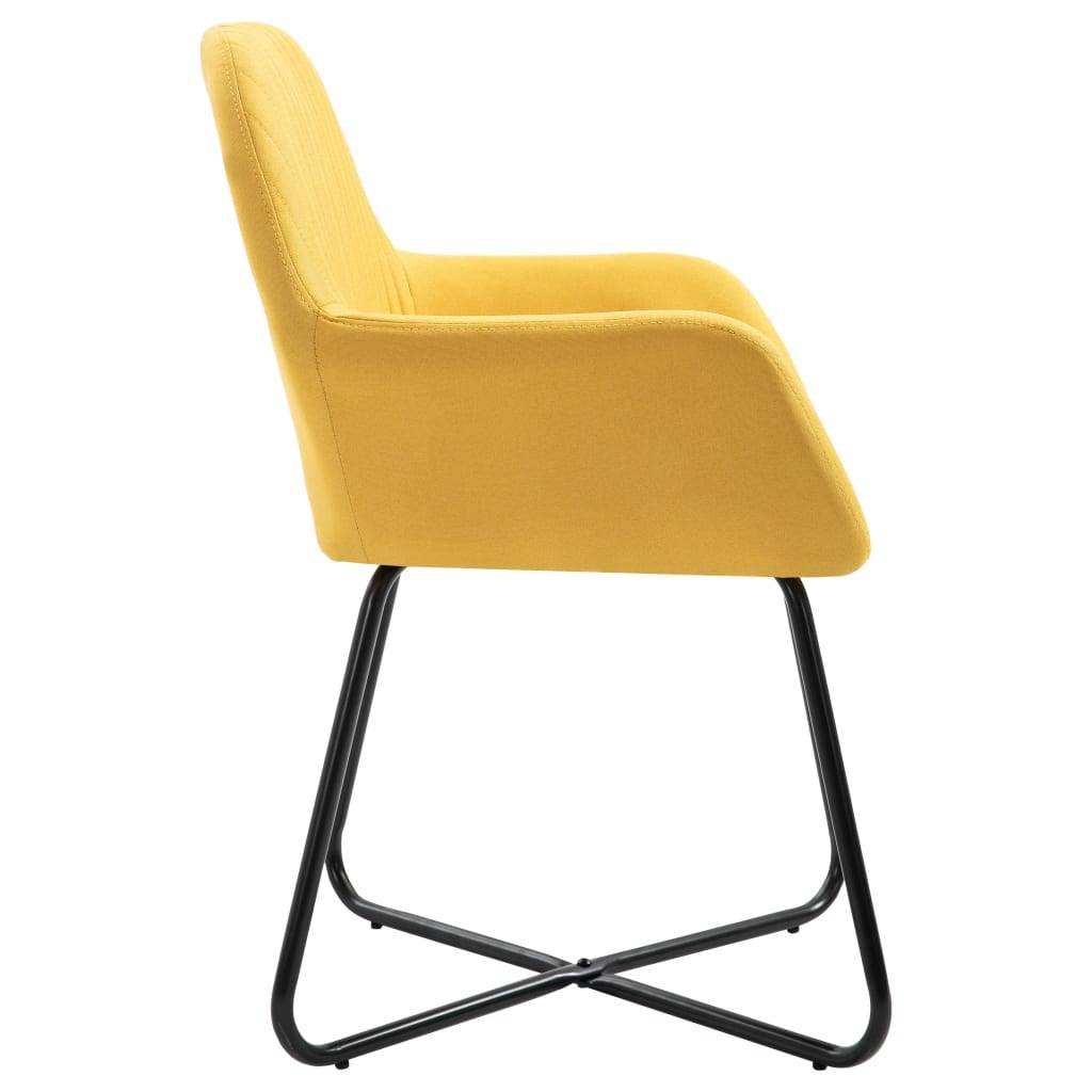 vidaXL Esszimmerstühle 6 Stk. Gelb Stoff