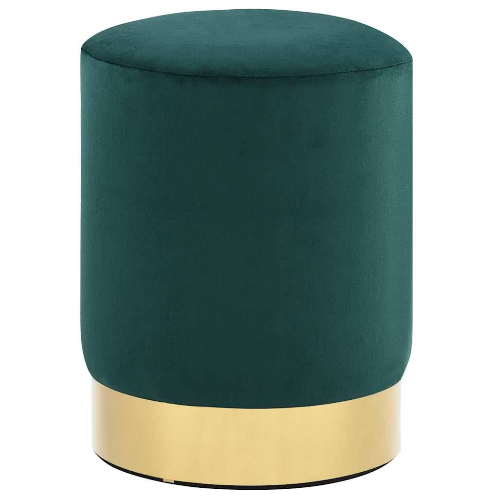 vidaXL Hocker Dunkelgrün und Golden Samt 28 x 36 cm