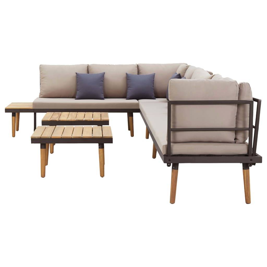 vidaXL 8-tlg. Garten-Lounge-Set mit Kissen Massivholz Akazie