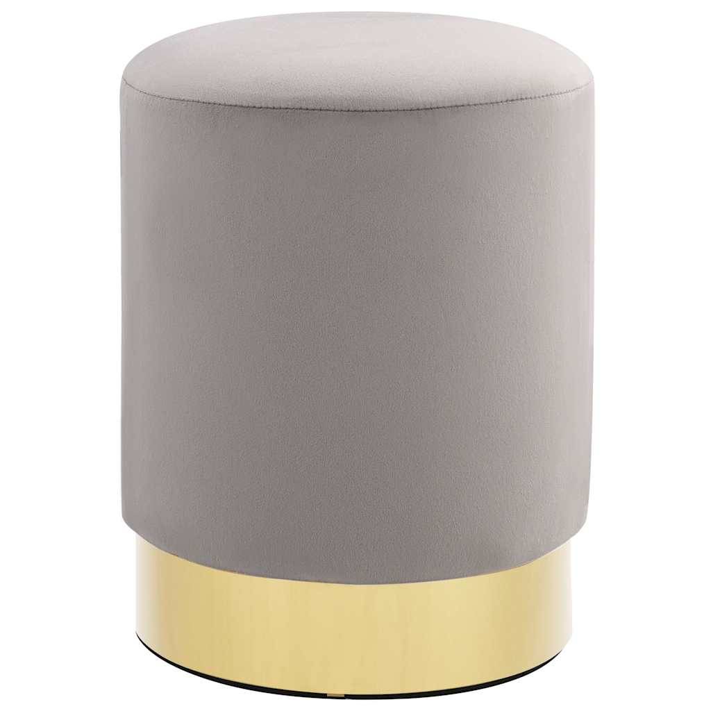 vidaXL Hocker Hellgrau und Golden Samt 28 x 36 cm